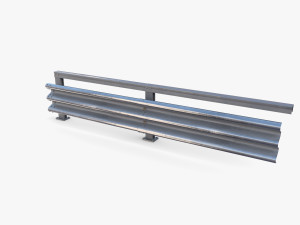 Tileable single sided traffic barrier guardrail V1 Modelo 3D