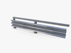 Tileable single sided traffic barrier guardrail V1 3D Model