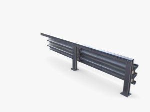 Tileable single sided traffic barrier guardrail V1 Modelo 3D
