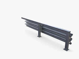 Tileable single sided traffic barrier guardrail V1 3D Model