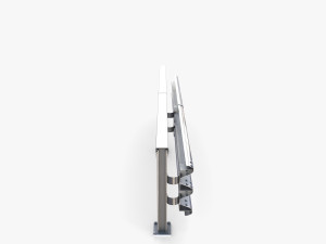 Tileable single sided traffic barrier guardrail V1 Modelo 3D