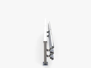Tileable single sided traffic barrier guardrail V1 3D Model