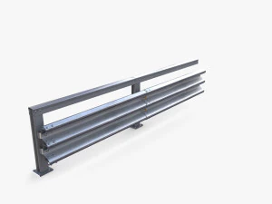 Tileable single sided traffic barrier guardrail V1 3D Model