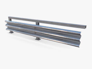 Tileable single sided traffic barrier guardrail V1 3D Model