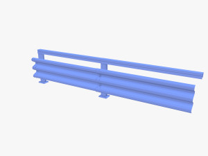 Tileable single sided traffic barrier guardrail V1 Modelo 3D