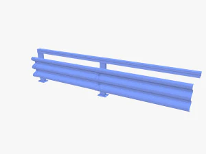 Tileable single sided traffic barrier guardrail V1 3D Model