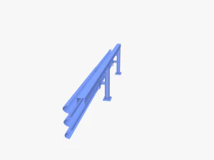 Tileable single sided traffic barrier guardrail V1 3D Model