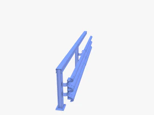 Tileable single sided traffic barrier guardrail V1 3D Model