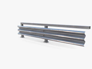 Tileable single sided traffic barrier guardrail V1 3D Model