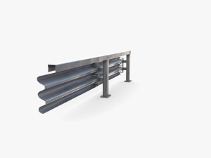 Tileable single sided traffic barrier guardrail V1 Modelo 3D