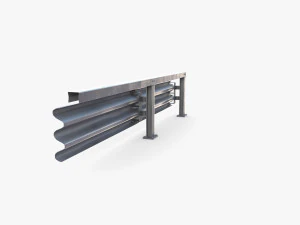 Tileable single sided traffic barrier guardrail V1 3D Model