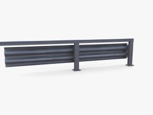 Tileable single sided traffic barrier guardrail V1 Modelo 3D