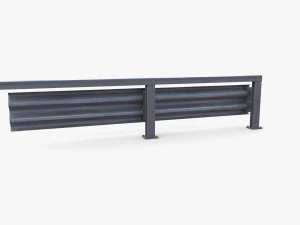 Tileable single sided traffic barrier guardrail V1 3D Model