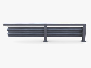 Tileable single sided traffic barrier guardrail V1 Modelo 3D