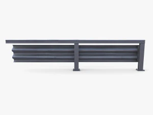 Tileable single sided traffic barrier guardrail V1 3D Model