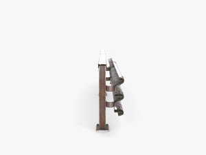 Tileable single sided traffic barrier guardrail V1 weathered 3D 模型
