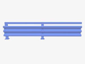Tileable single sided traffic barrier guardrail V1 weathered 3D 模型