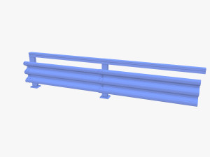 Tileable single sided traffic barrier guardrail V1 weathered 3D 模型