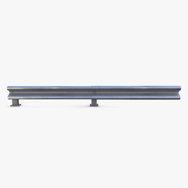 Tileable single sided traffic barrier guardrail V2 3D 模型 .c4d .max .obj .3ds .fbx .stl .blend 