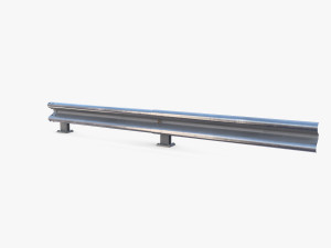 Tileable single sided traffic barrier guardrail V2 3D 模型