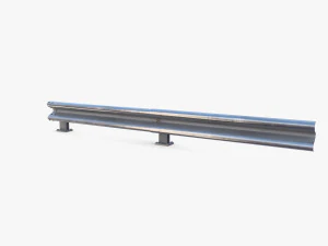 Tileable single sided traffic barrier guardrail V2 3D Model