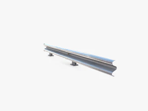 Tileable single sided traffic barrier guardrail V2 3D Model