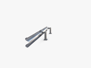 Tileable single sided traffic barrier guardrail V2 3D 模型
