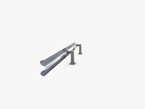Tileable single sided traffic barrier guardrail V2 3D Model