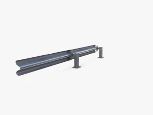 Tileable single sided traffic barrier guardrail V2 3D Model