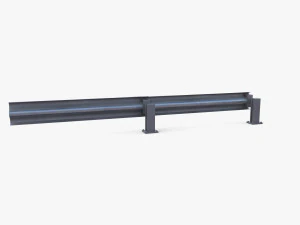 Tileable single sided traffic barrier guardrail V2 3D Model