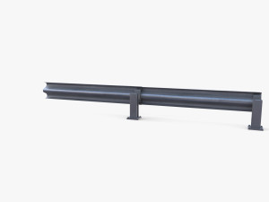 Tileable single sided traffic barrier guardrail V2 3D 模型