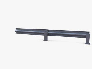Tileable single sided traffic barrier guardrail V2 3D Model