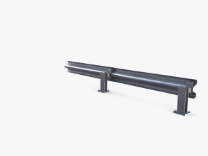 Tileable single sided traffic barrier guardrail V2 3D 模型