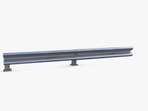 Tileable single sided traffic barrier guardrail V2 3D 模型