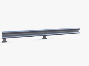 Tileable single sided traffic barrier guardrail V2 3D Model