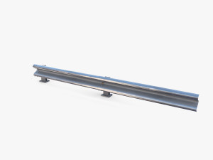 Tileable single sided traffic barrier guardrail V2 3D 模型