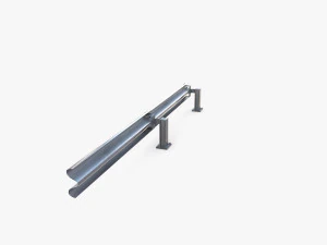 Tileable single sided traffic barrier guardrail V2 3D Model