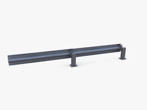 Tileable single sided traffic barrier guardrail V2 3D Model