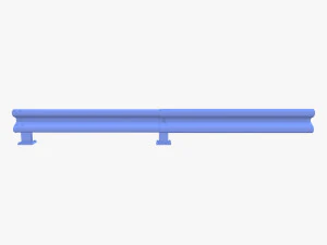 Tileable single sided traffic barrier guardrail V2 3D Model