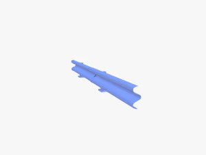Tileable single sided traffic barrier guardrail V2 3D Model