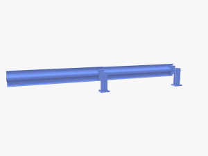 Tileable single sided traffic barrier guardrail V2 3D Model