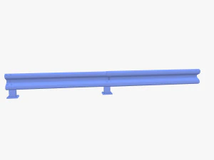 Tileable single sided traffic barrier guardrail V2 3D Model