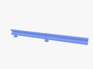 Tileable single sided traffic barrier guardrail V2 3D Model