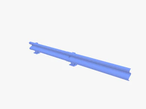 Tileable single sided traffic barrier guardrail V2 3D Model