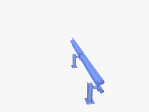Tileable single sided traffic barrier guardrail V2 3D Model