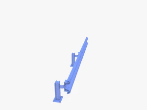 Tileable single sided traffic barrier guardrail V2 3D Model