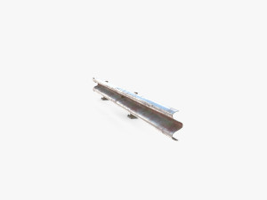 Tileable single sided traffic barrier guardrail V2 weathered Modelo 3D