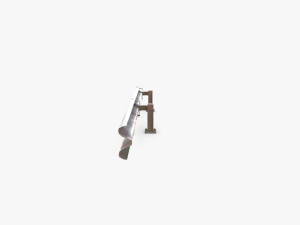 Tileable single sided traffic barrier guardrail V2 weathered Modelo 3D