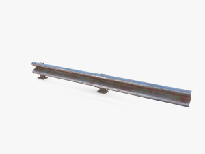 Tileable single sided traffic barrier guardrail V2 weathered Modelo 3D