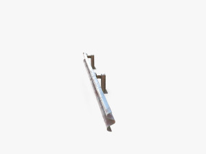Tileable single sided traffic barrier guardrail V2 weathered Modelo 3D